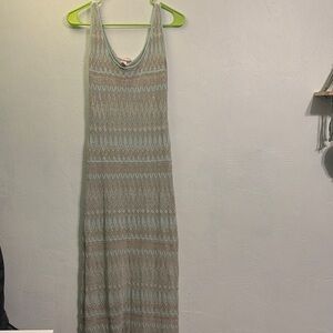 Victoria's Secret Tan and Gray Halter Sheath Maxi Dress